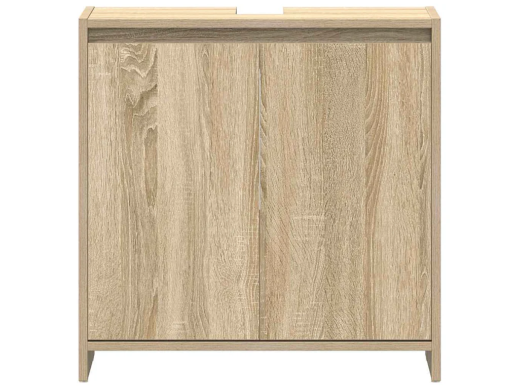 Badkamerkast 60x33x61 cm bewerkt hout sonoma eikenkleurig