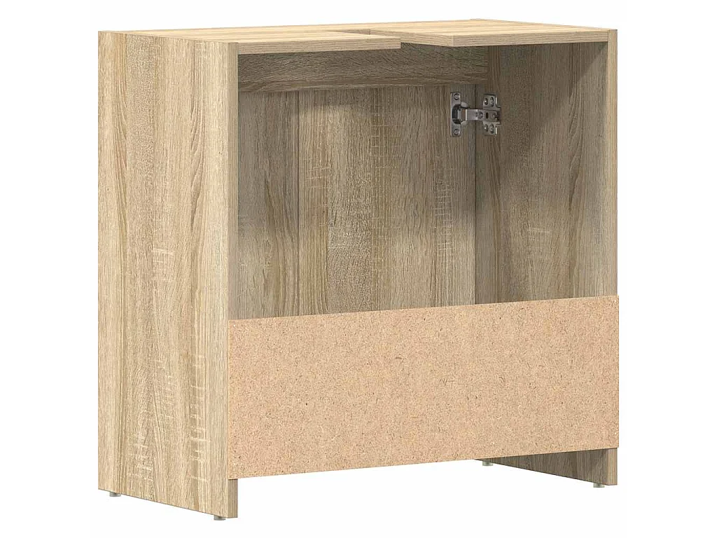 Badkamerkast 60x33x61 cm bewerkt hout sonoma eikenkleurig