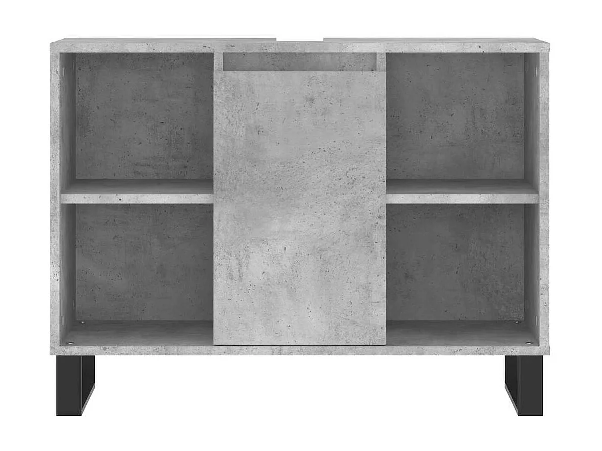 Badkamerkast 80x33x60 cm bewerkt hout betongrijs