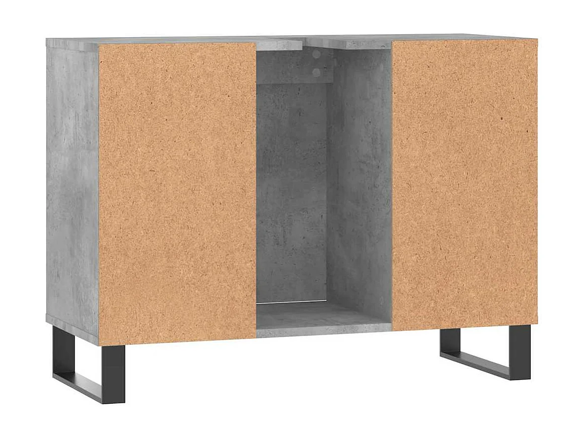 Badkamerkast 80x33x60 cm bewerkt hout betongrijs