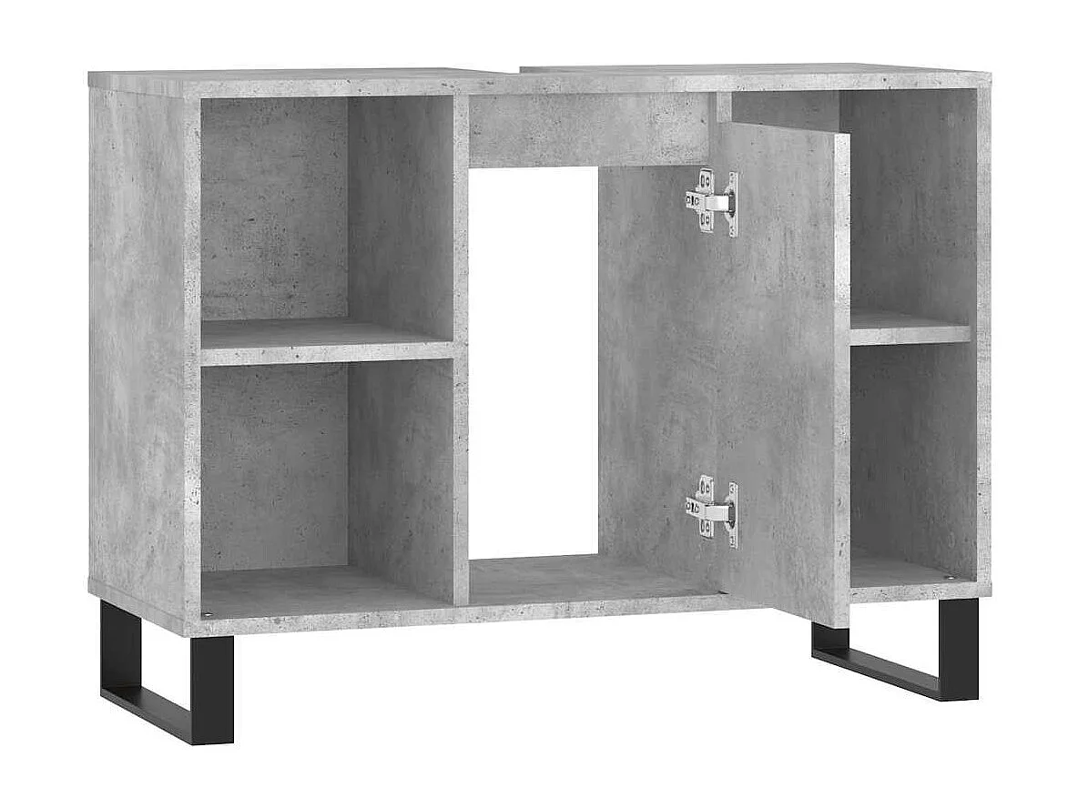 Mueble de baño madera de ingeniería gris hormigón 80x33x60 cm