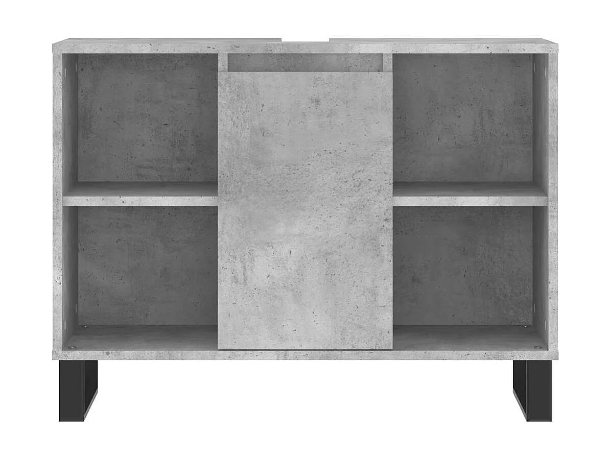 Mueble de baño madera de ingeniería gris hormigón 80x33x60 cm
