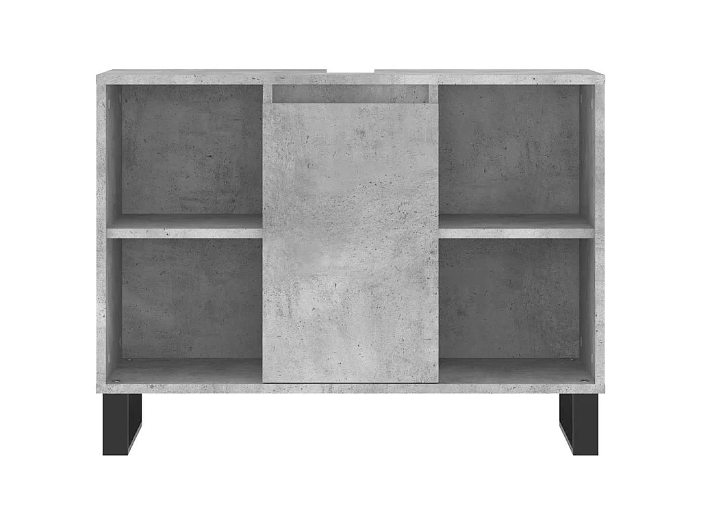 Armadietto da Bagno Grigio Cemento 80x33x60cm Legno Multistrato