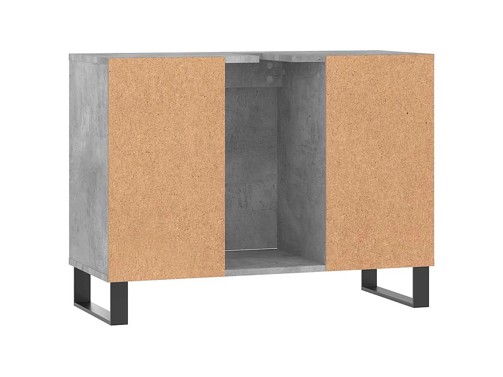 Armadietto da Bagno Grigio Cemento 80x33x60cm Legno Multistrato