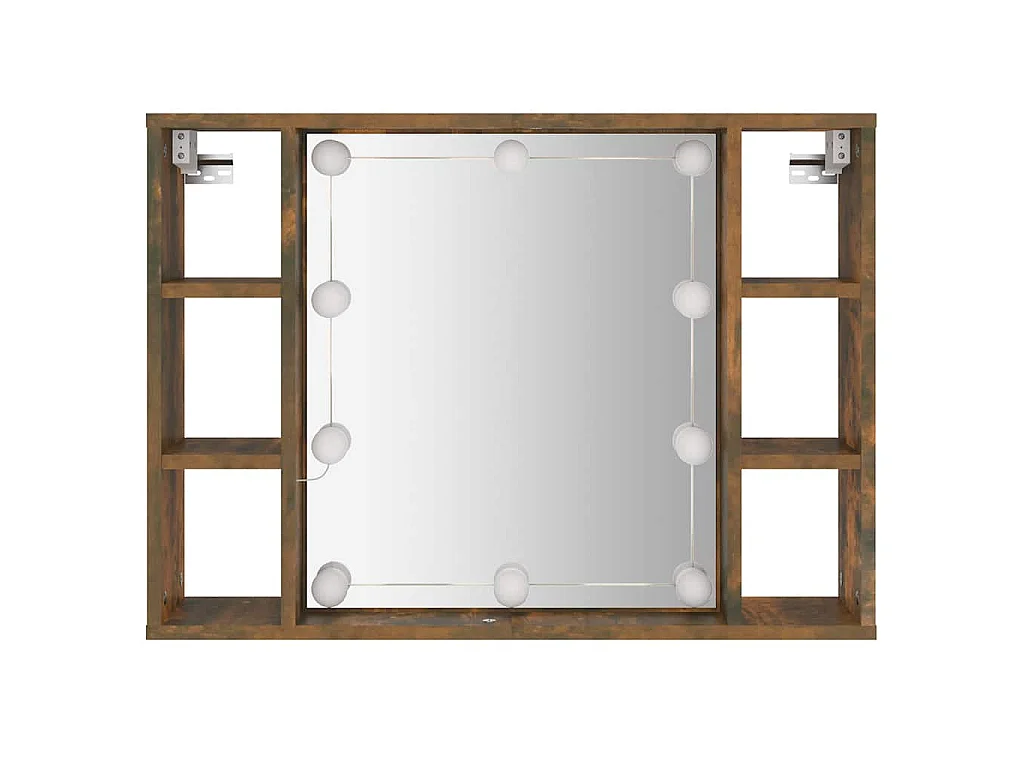 Mobile a Specchio con LED Rovere Fumo 76x15x55 cm