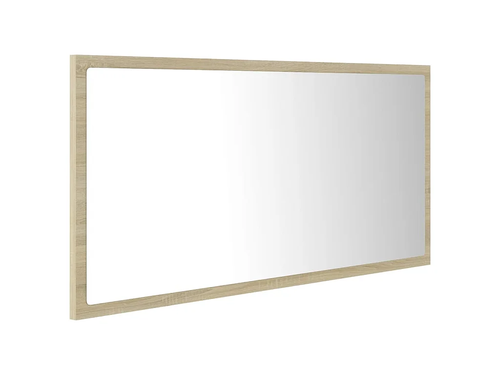 Specchio da Bagno LED Rovere Sonoma 90x8,5x37 cm in Acrilico