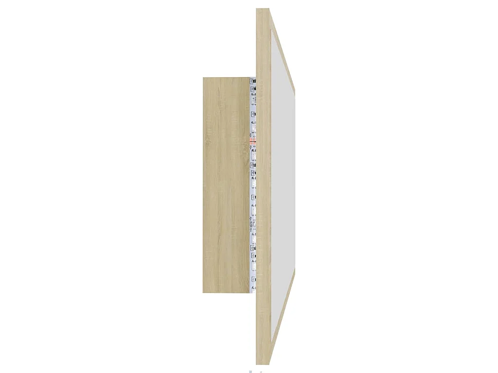 Specchio da Bagno LED Rovere Sonoma 90x8,5x37 cm in Acrilico