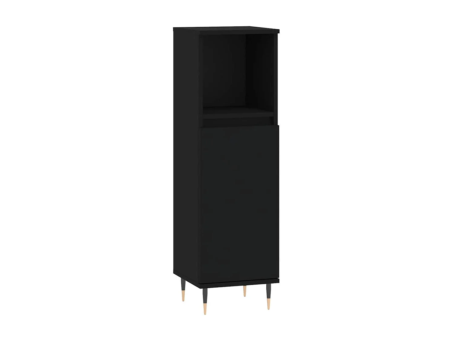 Armario de baño madera contrachapada negro 30x30x100 cm