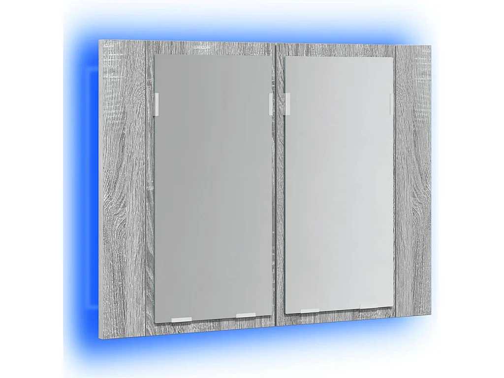 LED-Spiegelschrank Grau Sonoma 60x12x45 cm Holzwerkstoff