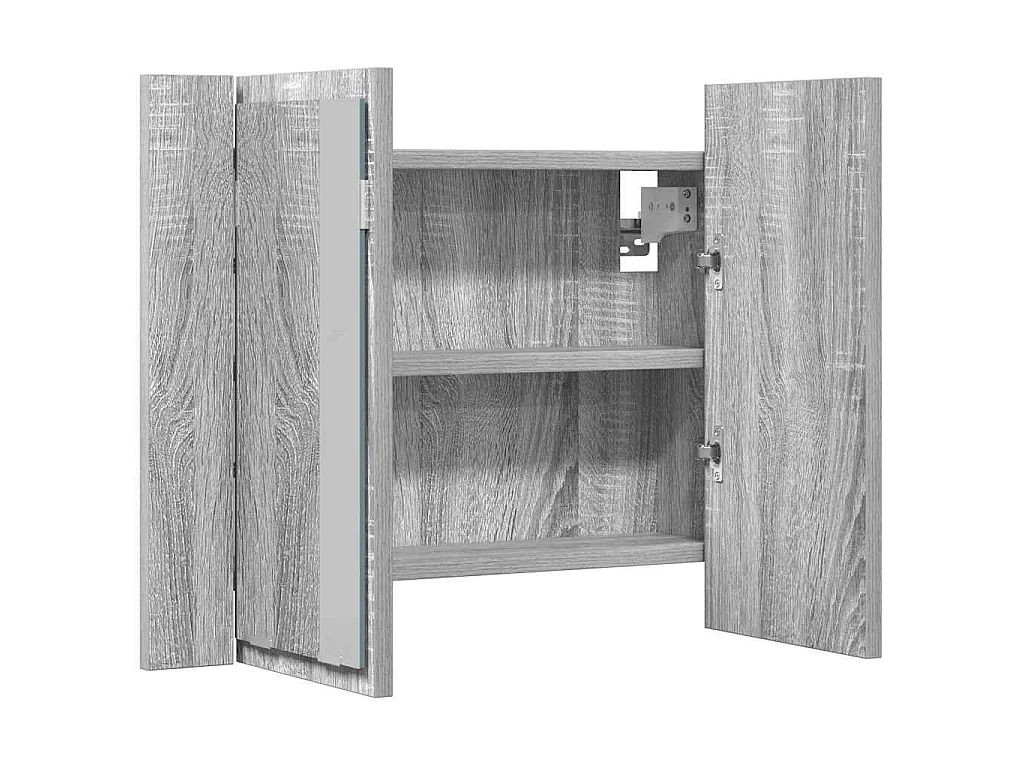 Armoire à miroir LED Sonoma gris 60x12x45 cm Bois d'ingénierie