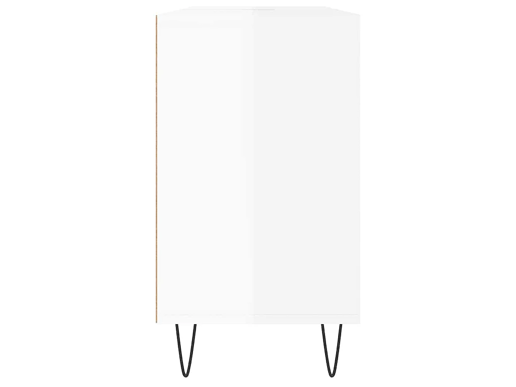 Armadietto Bagno Bianco Lucido 80x33x60cm in Legno Multistrato