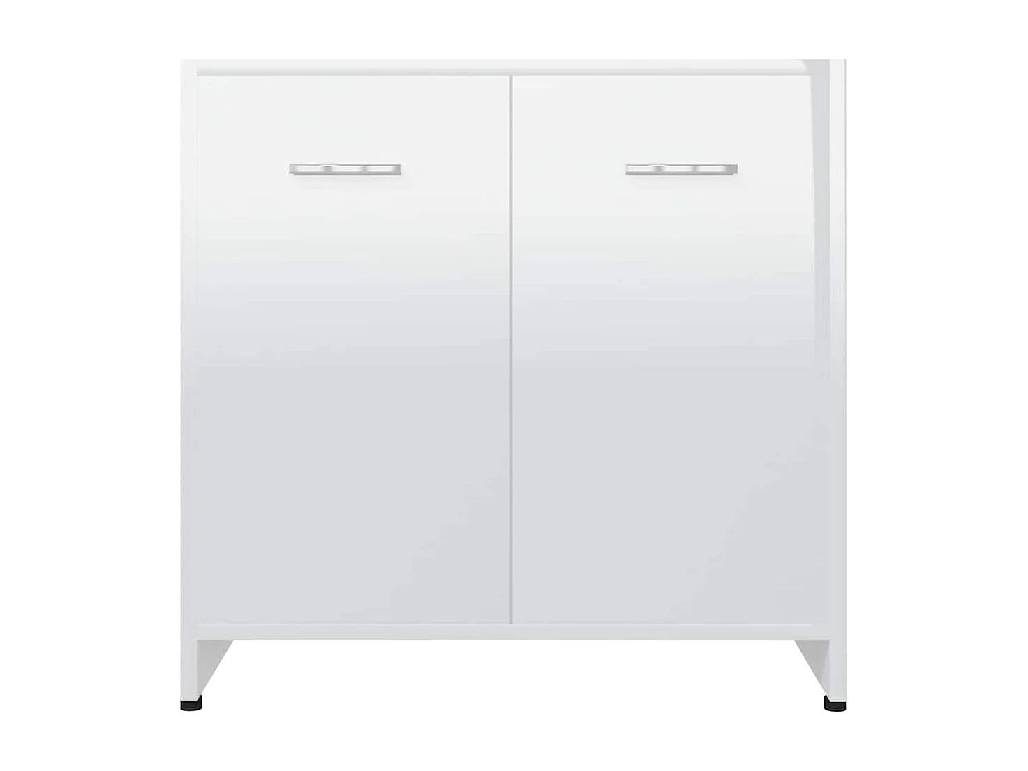 Badezimmerschrank Hochglanz-Weiß 60x33x61 cm Holzwerkstoff