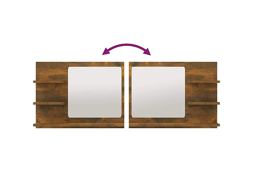 Miroir de bain Chêne fumé 60x10,5x45 cm Bois d'ingénierie
