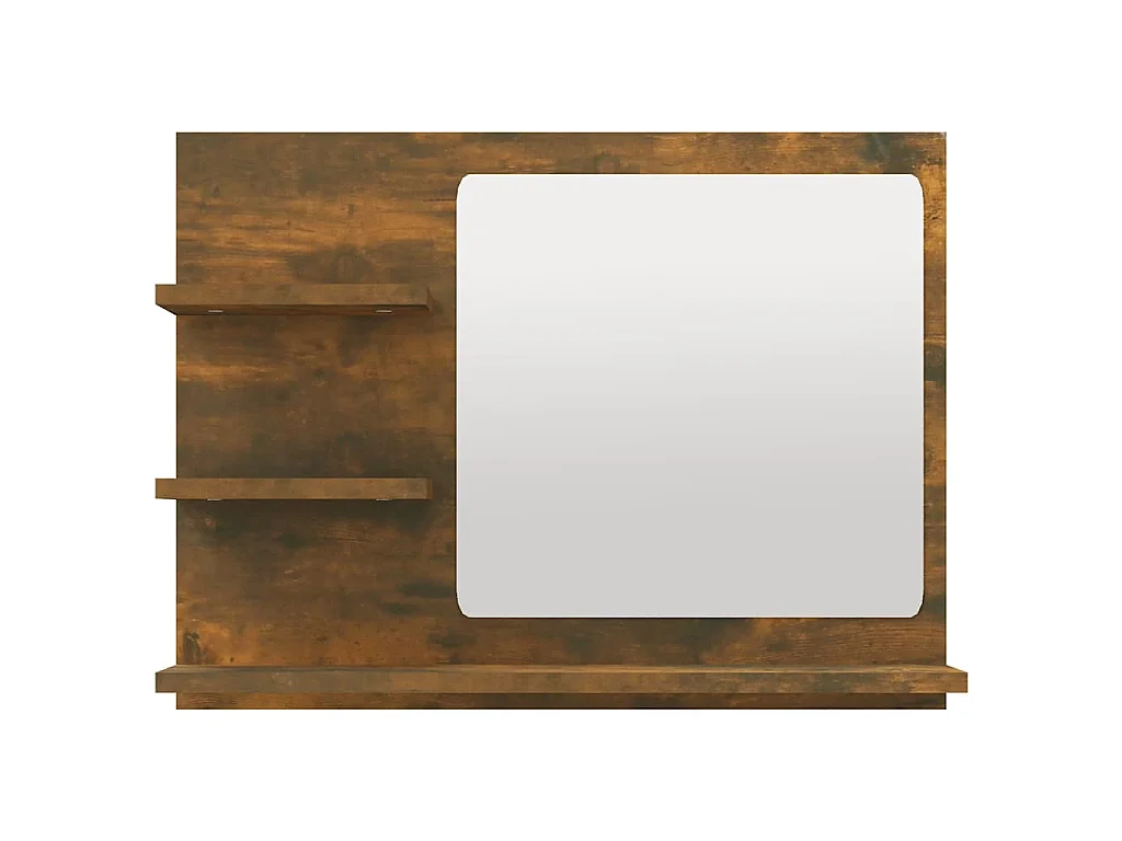 Badkamerspiegel 60x10,5x45 cm bewerkt hout gerookt eikenkleurig