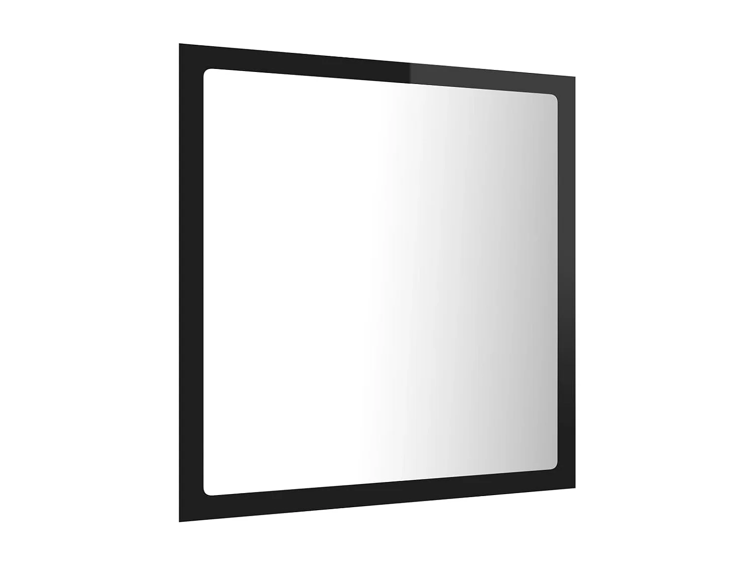 Specchio da Bagno LED Nero Lucido 40x8,5x37 cm in Acrilico