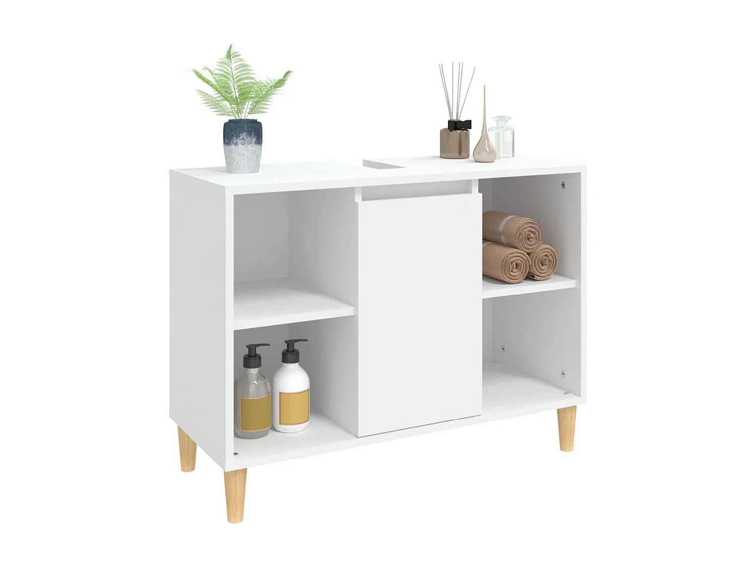 Mobile Lavabo Bianco 80x33x60 cm in Legno Multistrato