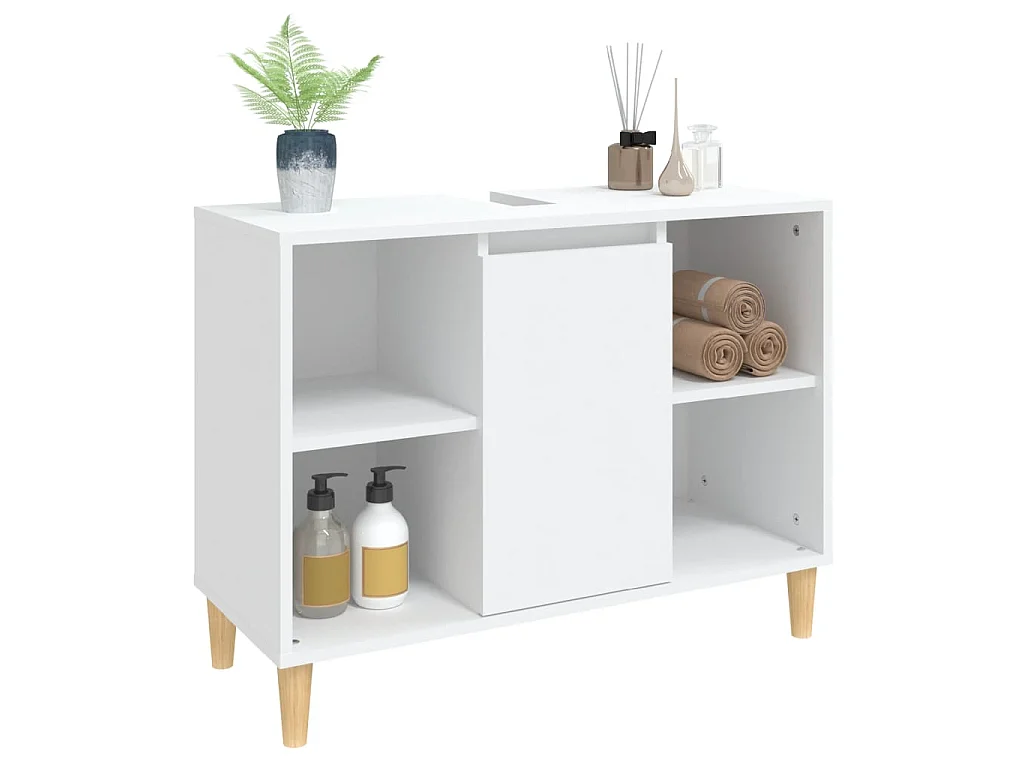 Waschbeckenunterschrank Weiß 80x33x60 cm Holzwerkstoff
