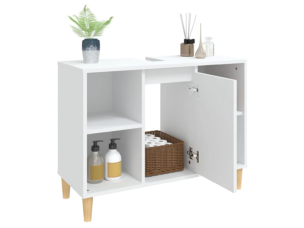 Waschbeckenunterschrank Weiß 80x33x60 cm Holzwerkstoff