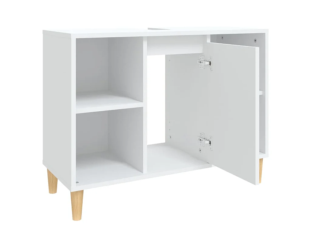 Waschbeckenunterschrank Weiß 80x33x60 cm Holzwerkstoff