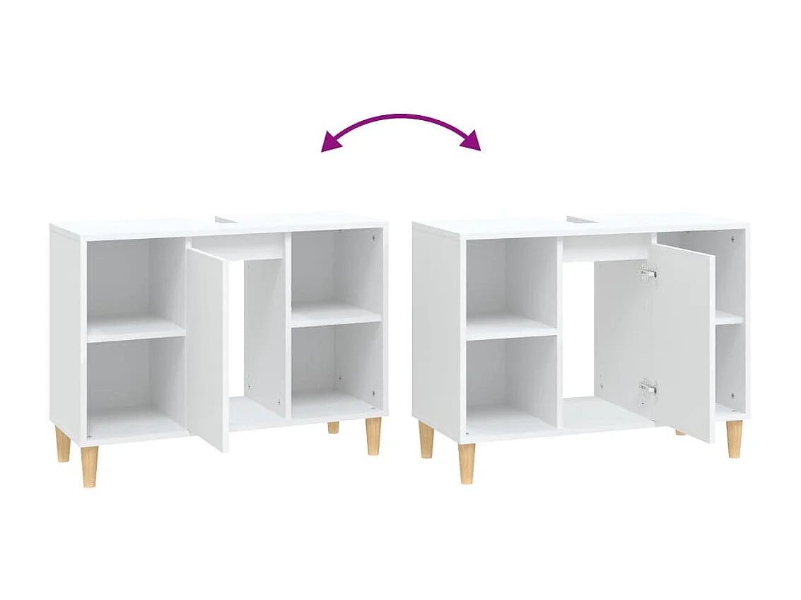 Waschbeckenunterschrank Weiß 80x33x60 cm Holzwerkstoff