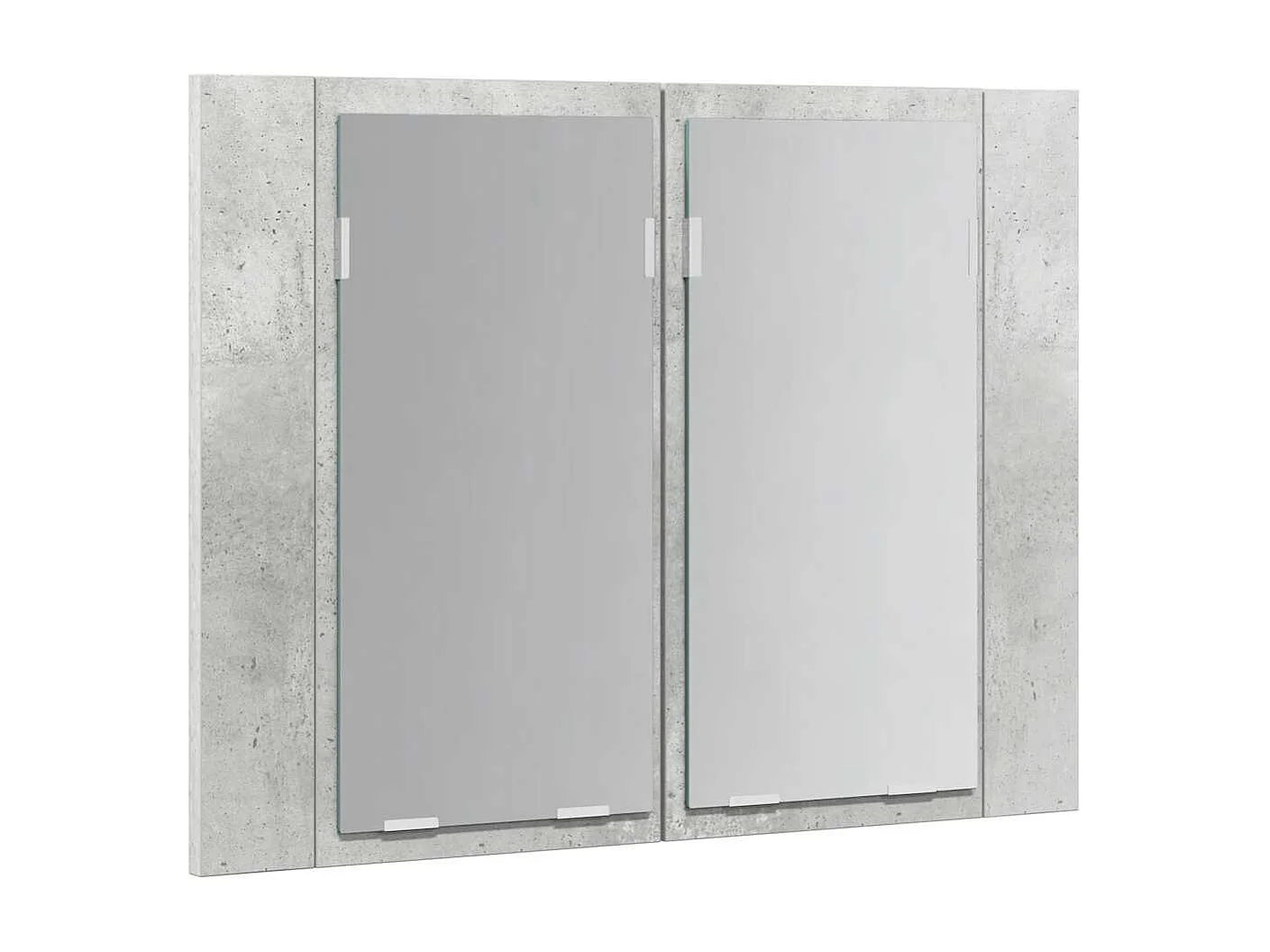 Armoire de salle de bain à miroir LED Gris béton Acrylique