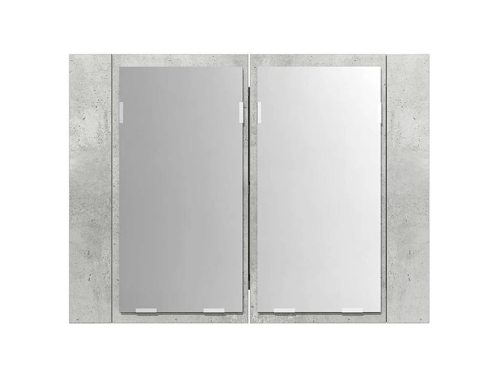 Armoire de salle de bain à miroir LED Gris béton Acrylique