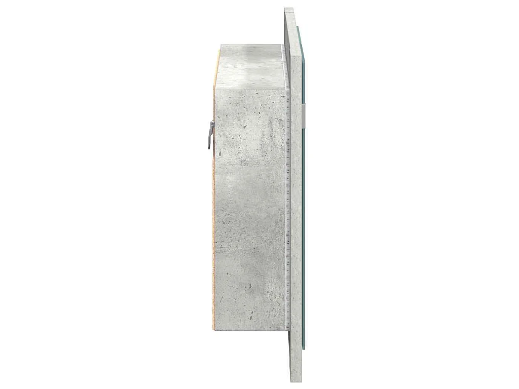Armoire de salle de bain à miroir LED Gris béton Acrylique