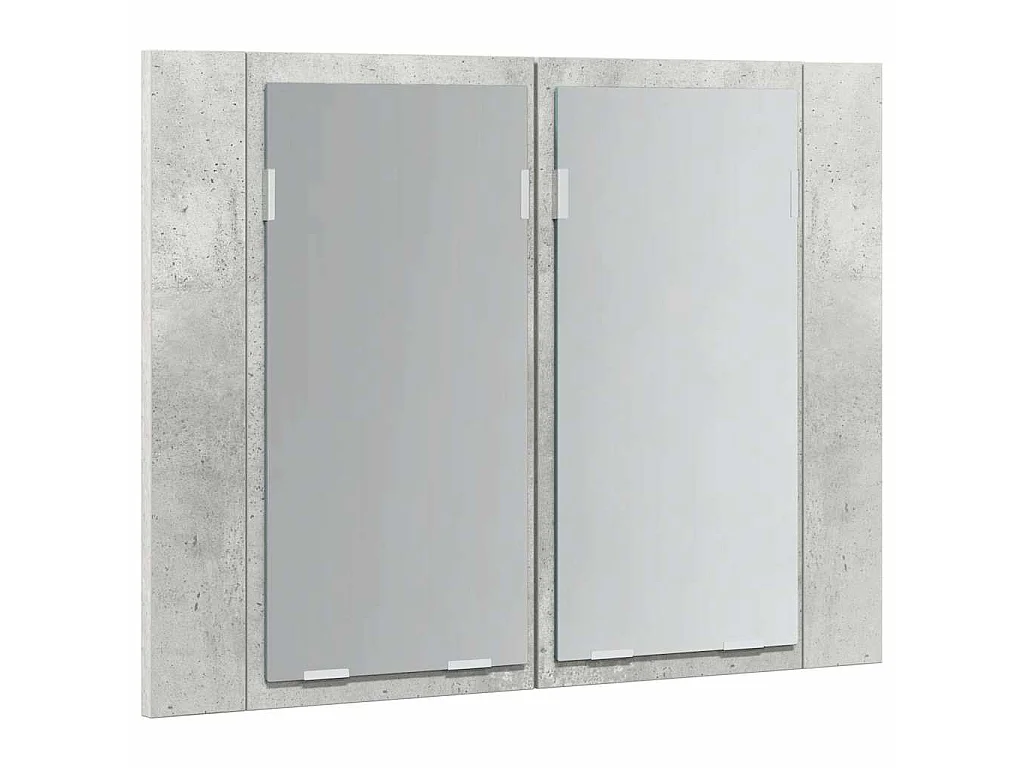 Badkamerkast met spiegel en LED 60x12x45 cm acryl betongrijs