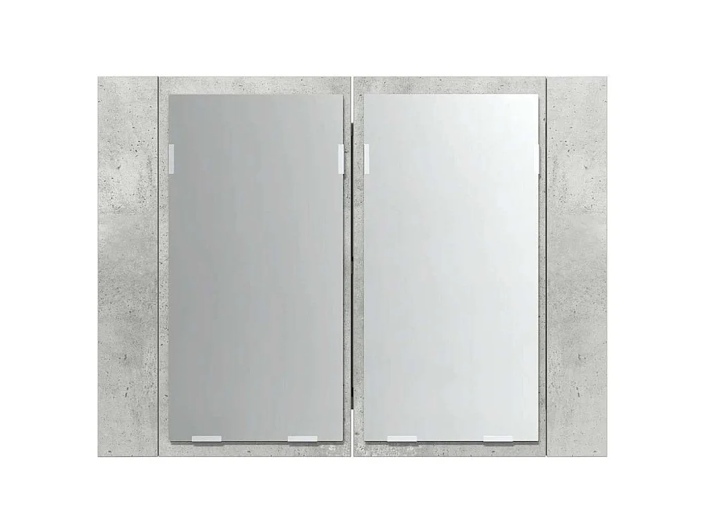 Badkamerkast met spiegel en LED 60x12x45 cm acryl betongrijs