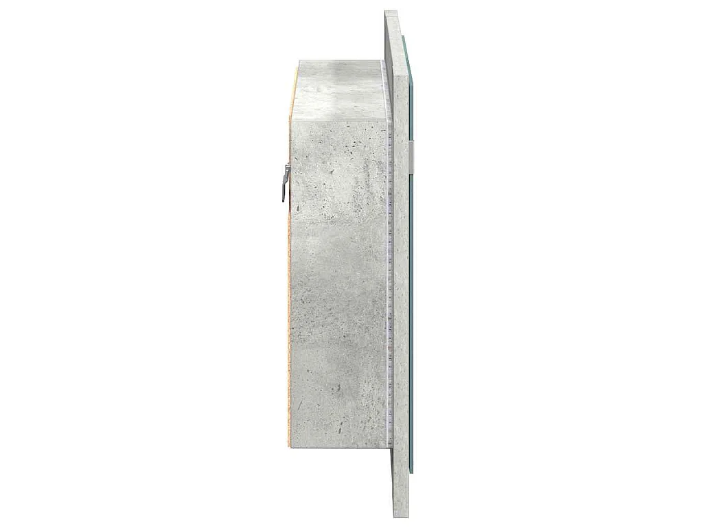 Badkamerkast met spiegel en LED 60x12x45 cm acryl betongrijs