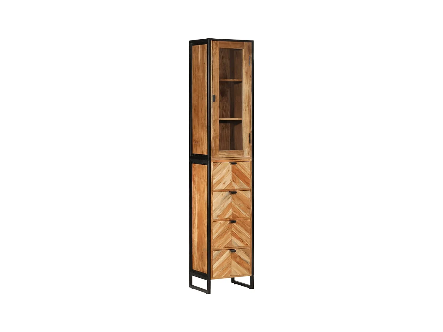 Armoire de salle de bain 40x27x190 cm bois massif d'acacia