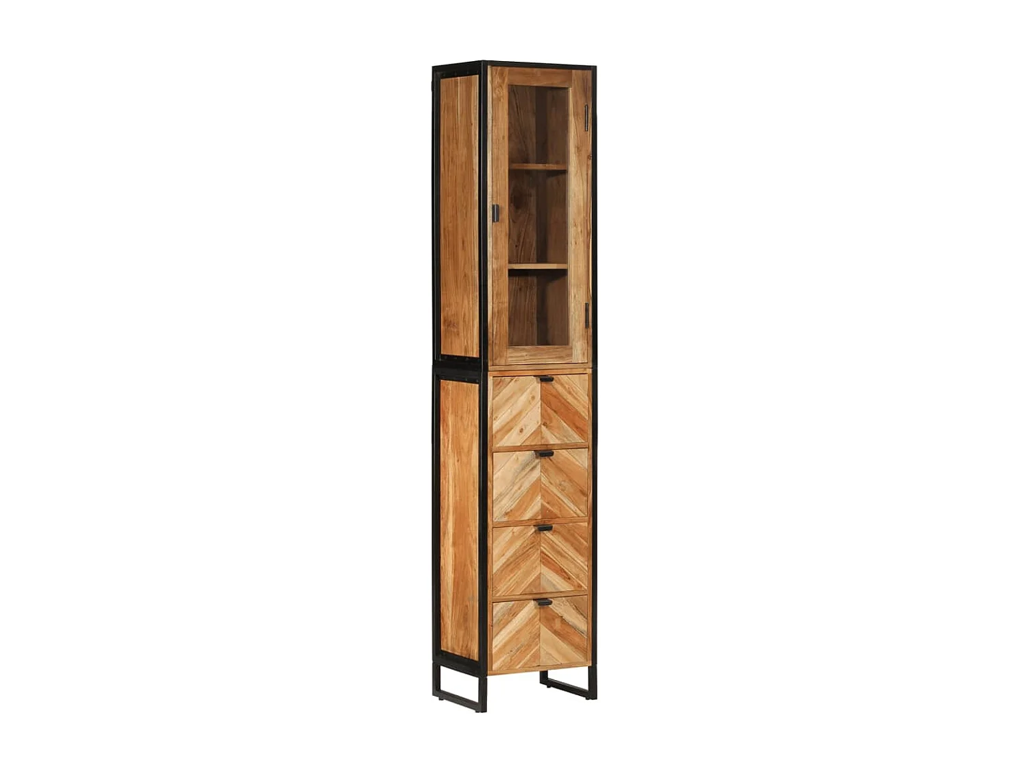 Armoire de salle de bain 40x27x190 cm bois massif d'acacia