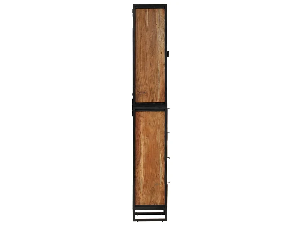Mueble de baño hierro y madera maciza de acacia 40x27x190 cm