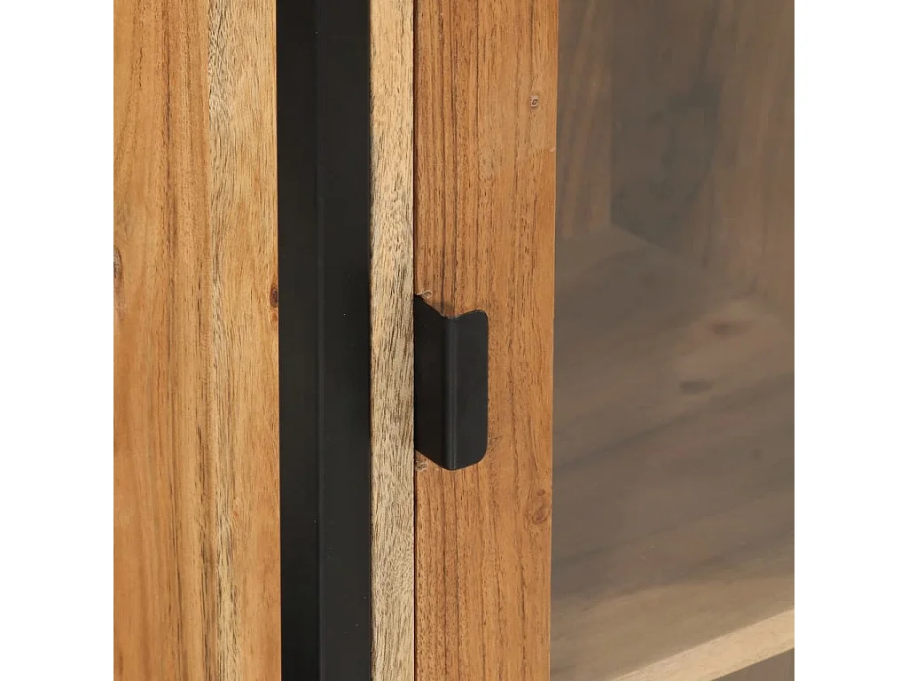 Mueble de baño hierro y madera maciza de acacia 40x27x190 cm
