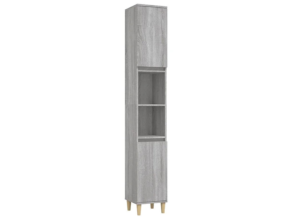 Badschrank Grau Sonoma 30x30x190 cm Holzwerkstoff
