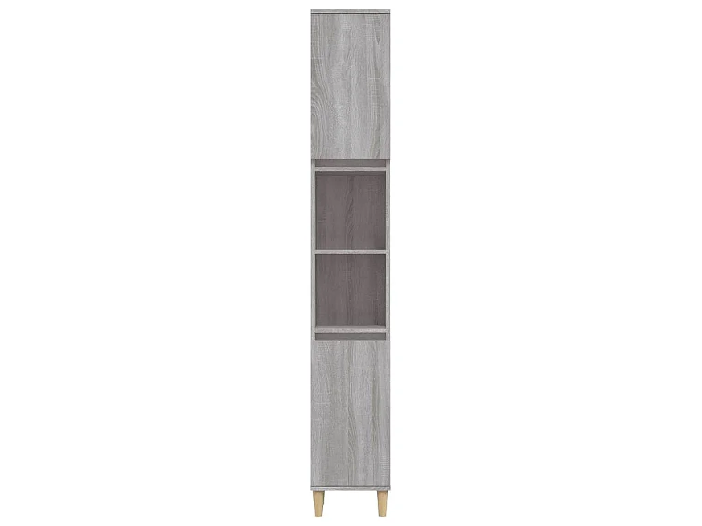 Badschrank Grau Sonoma 30x30x190 cm Holzwerkstoff