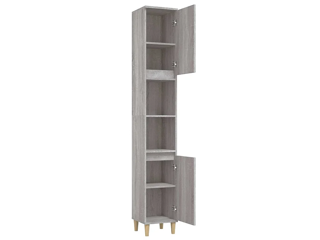 Badschrank Grau Sonoma 30x30x190 cm Holzwerkstoff