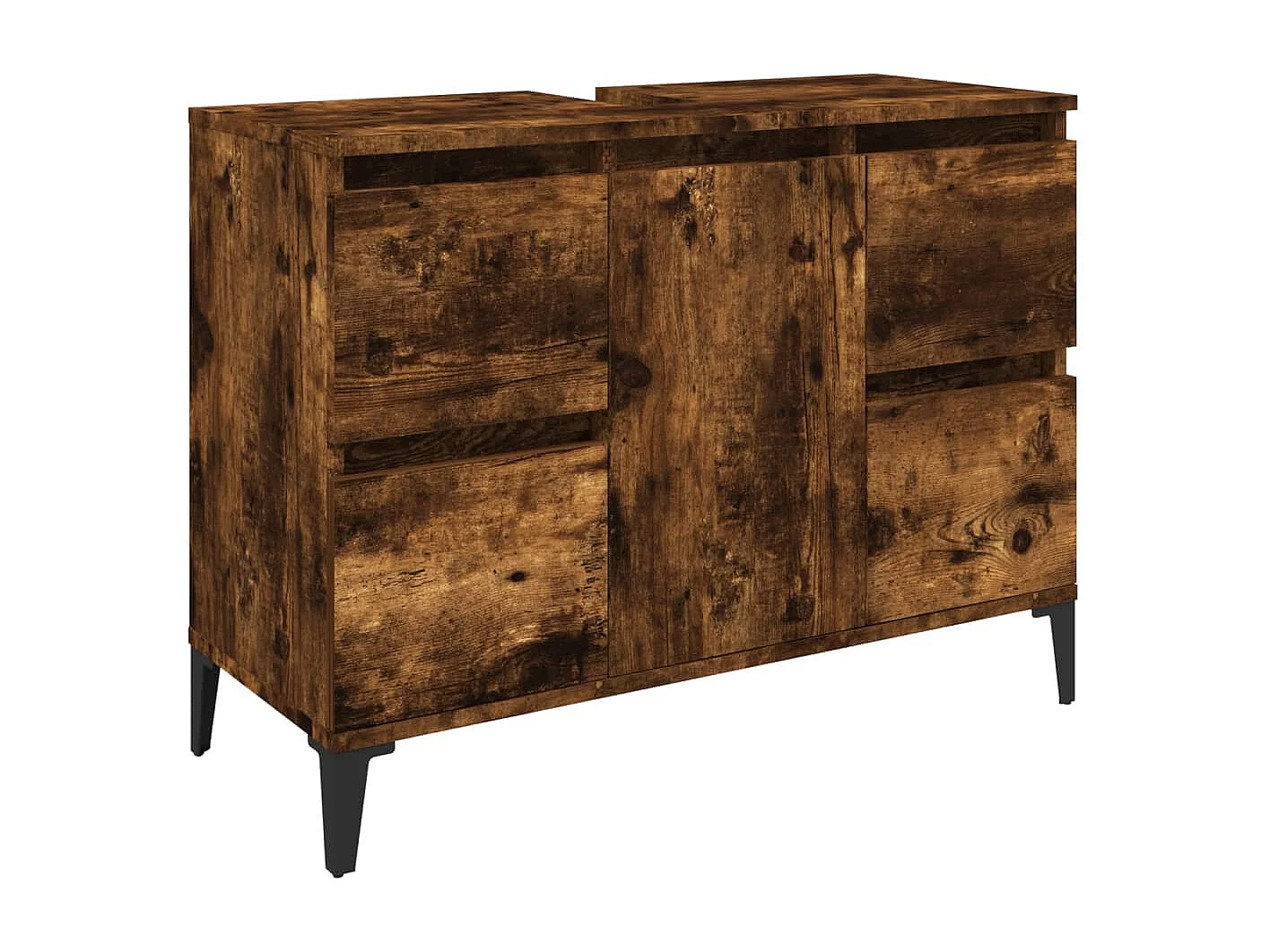 Mobile Lavabo Rovere Fumo 80x33x60 cm in Legno Multistrato