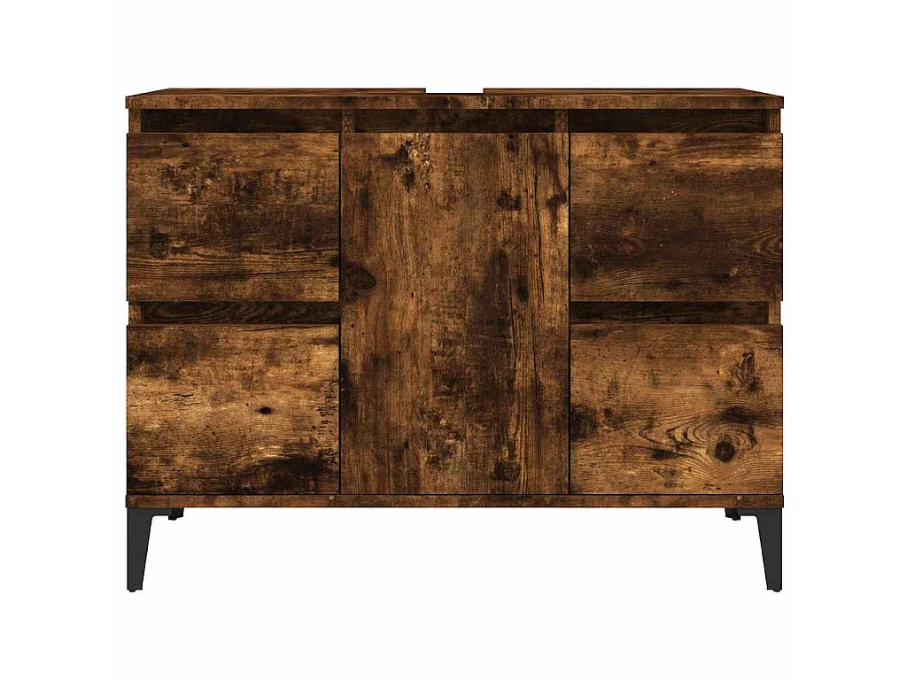Waschbeckenunterschrank Räuchereiche 80x33x60 cm Holzwerkstoff