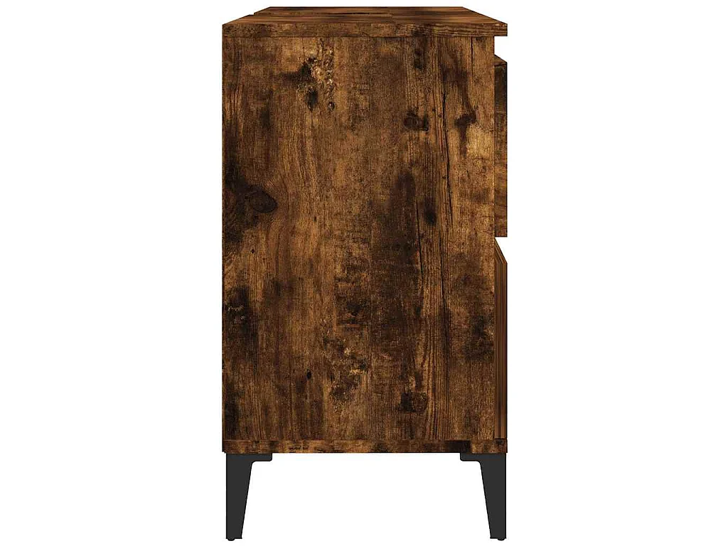 Waschbeckenunterschrank Räuchereiche 80x33x60 cm Holzwerkstoff