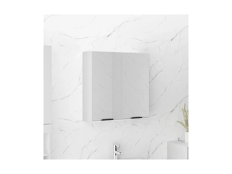 Bad-Spiegelschrank Weiß 64x20x67 cm