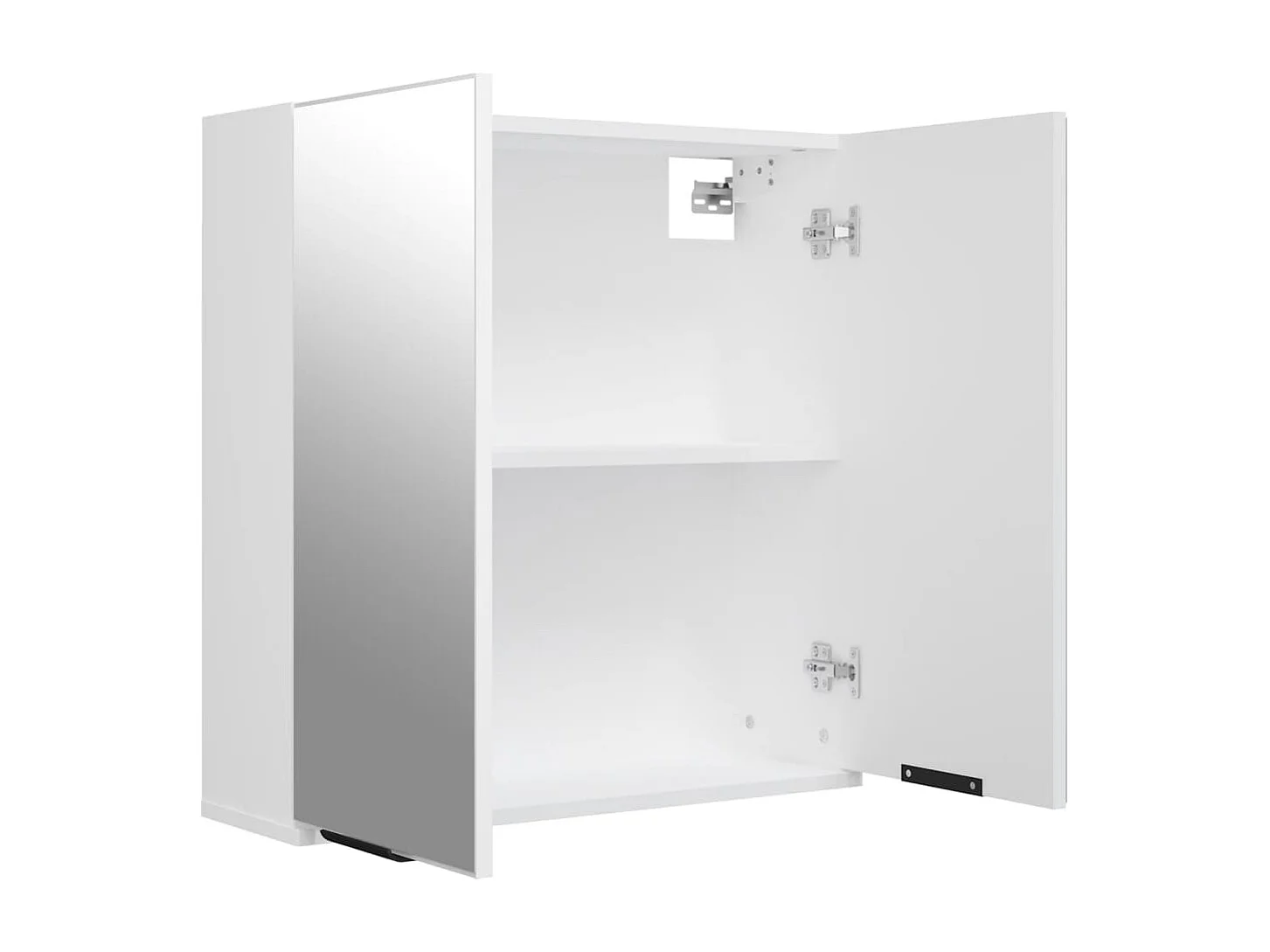 Armadietto a Specchio da Bagno Bianco 64x20x67 cm