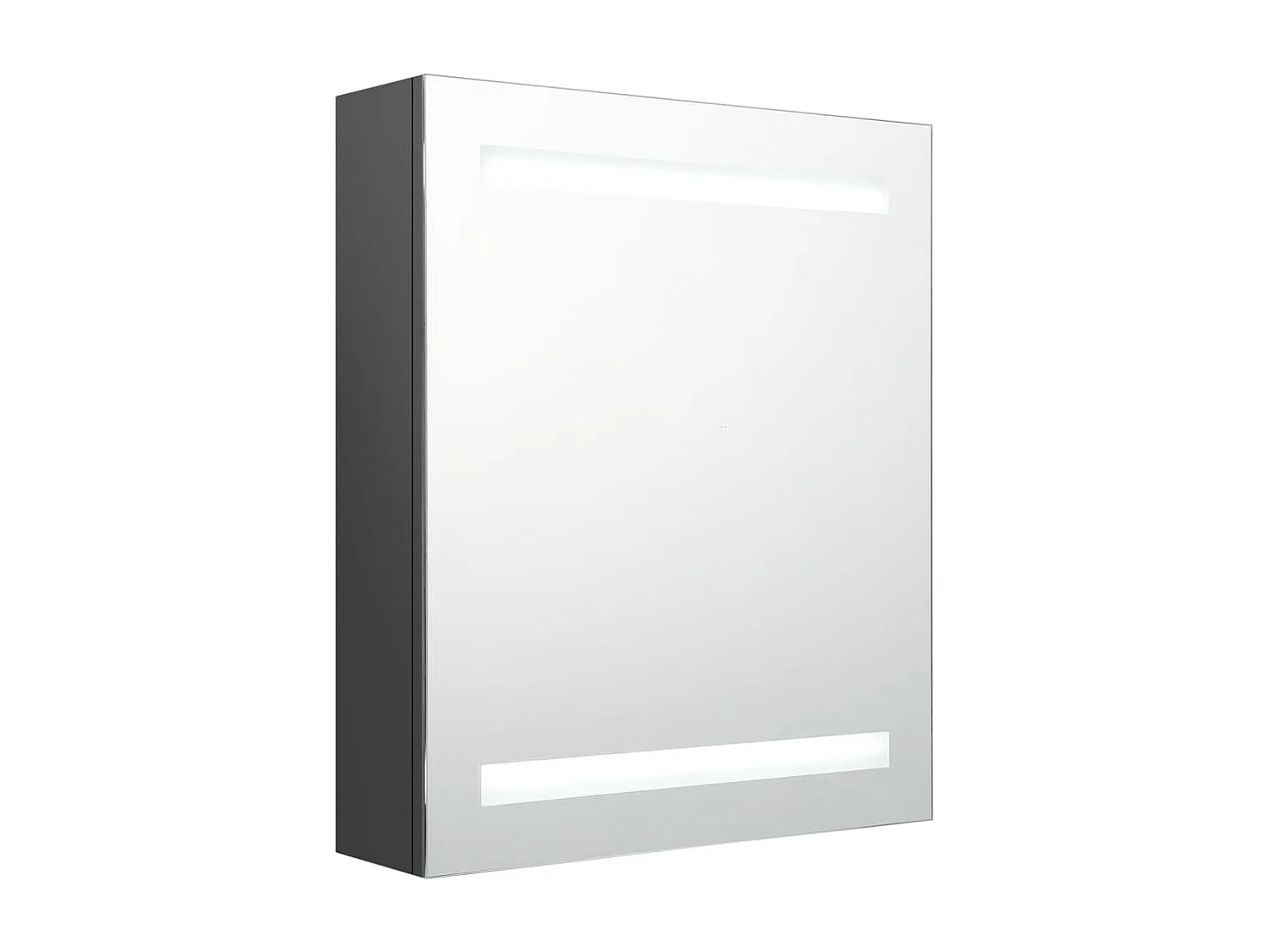 Badkamerkast met spiegel en LED 50x14x60 cm grijs