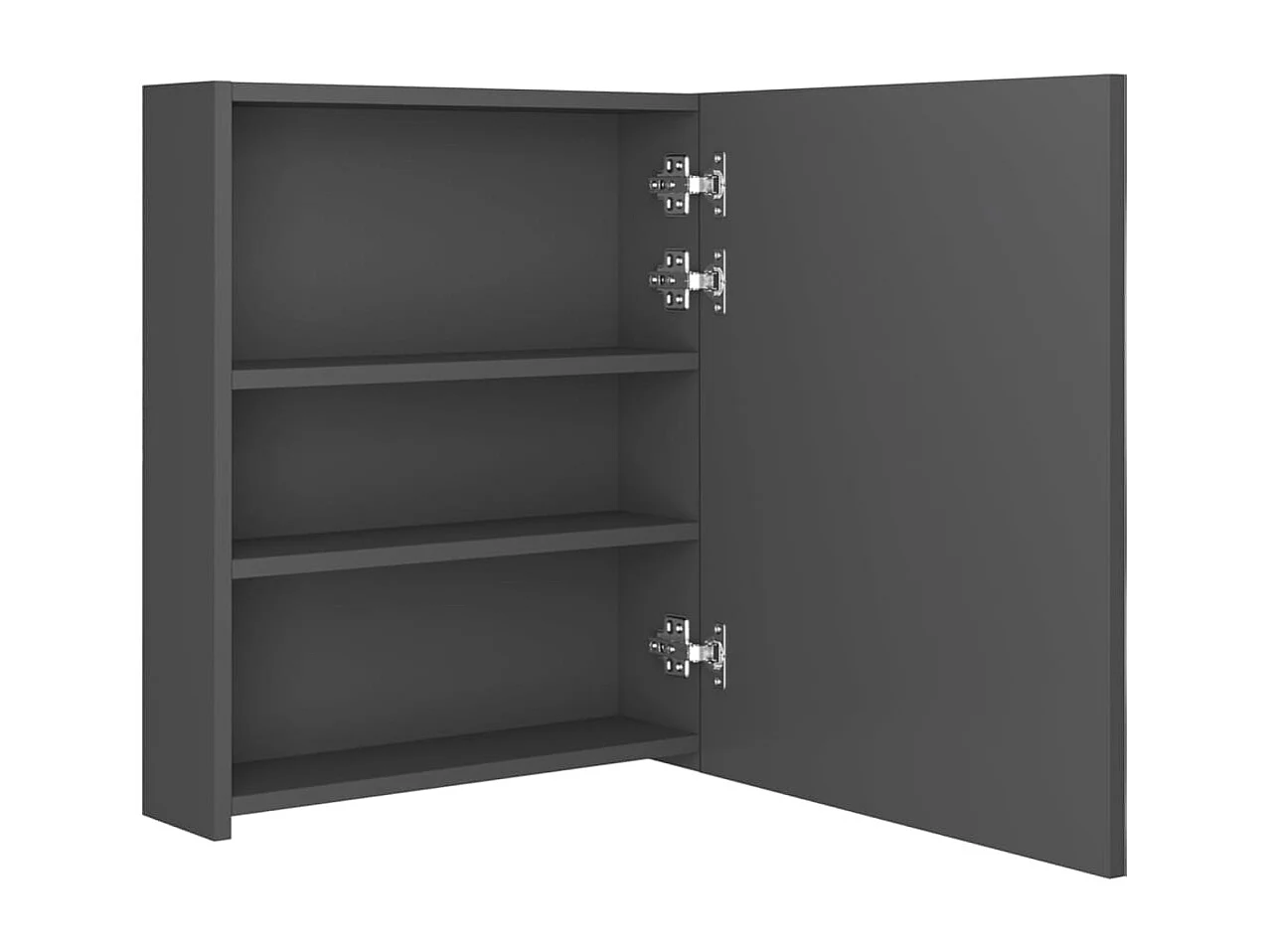 Badkamerkast met spiegel en LED 50x14x60 cm grijs