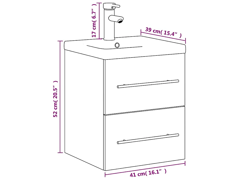 Mobile da Bagno con Lavabo Bianco