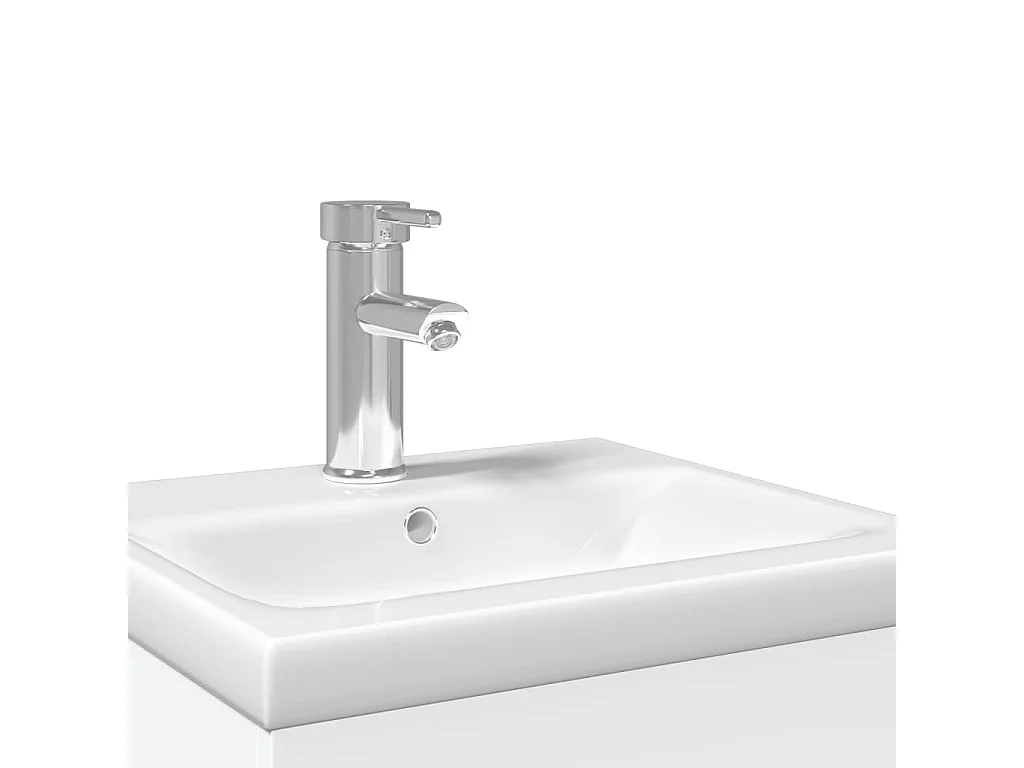 Armário de casa de banho com lavatório embutido branco
