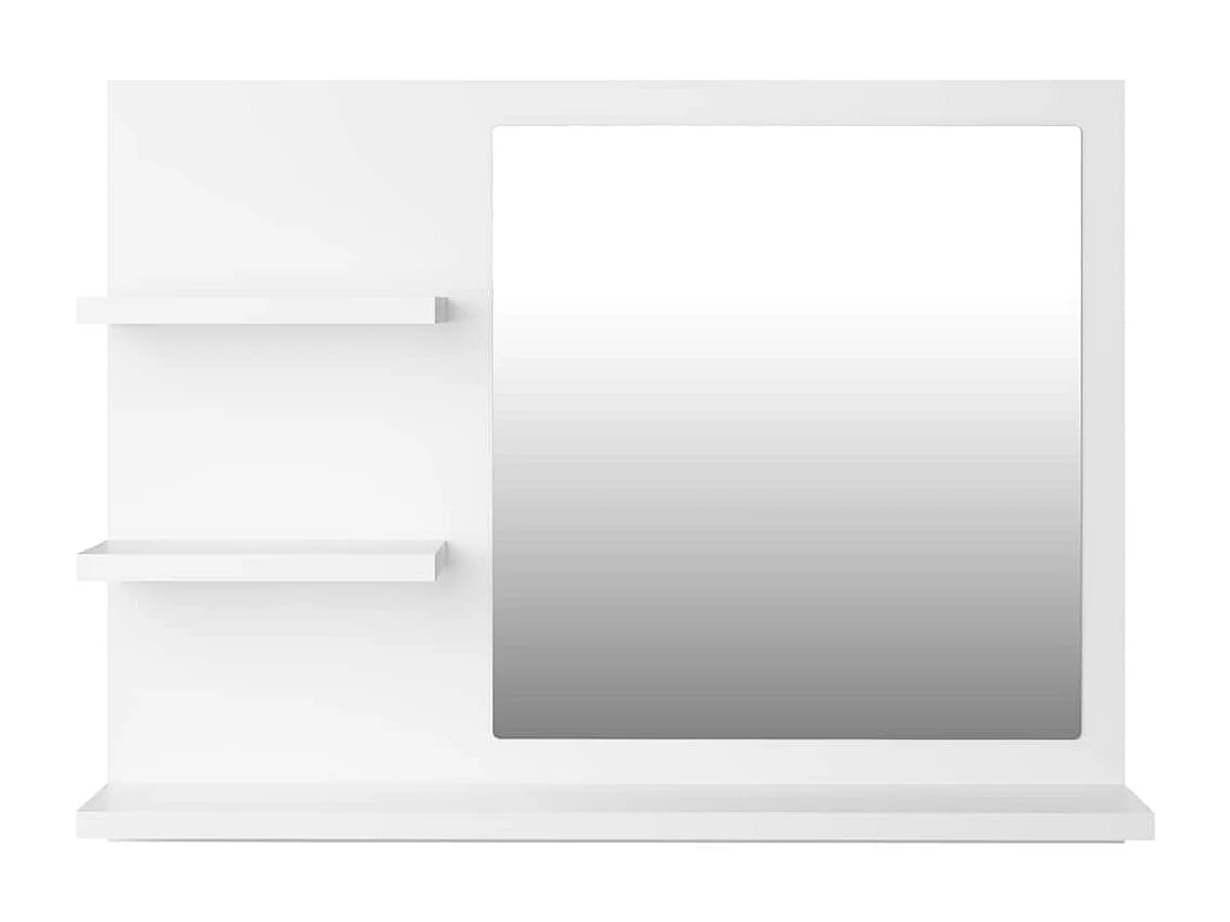 Specchio da Bagno Bianco 60x10,5x45 cm in Legno Multistrato