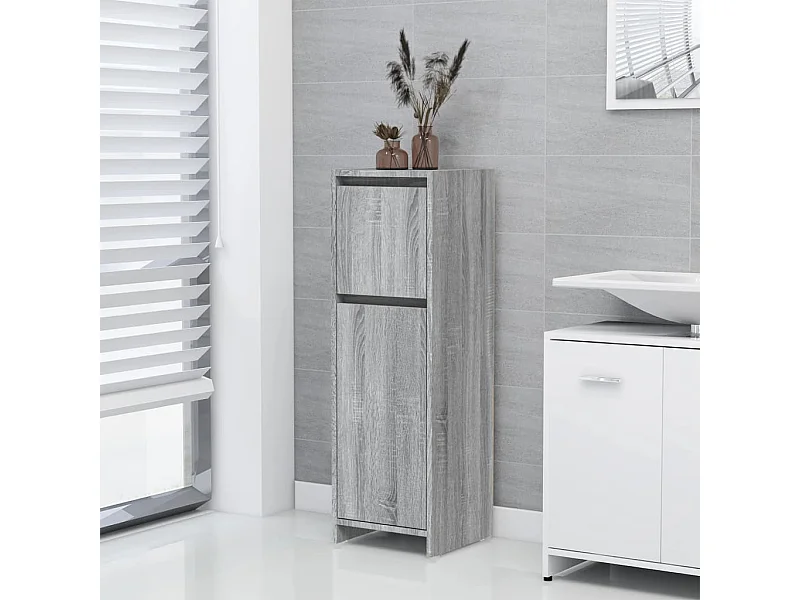 Armoire de bain Sonoma gris 30x30x95 cm Bois d'ingénierie