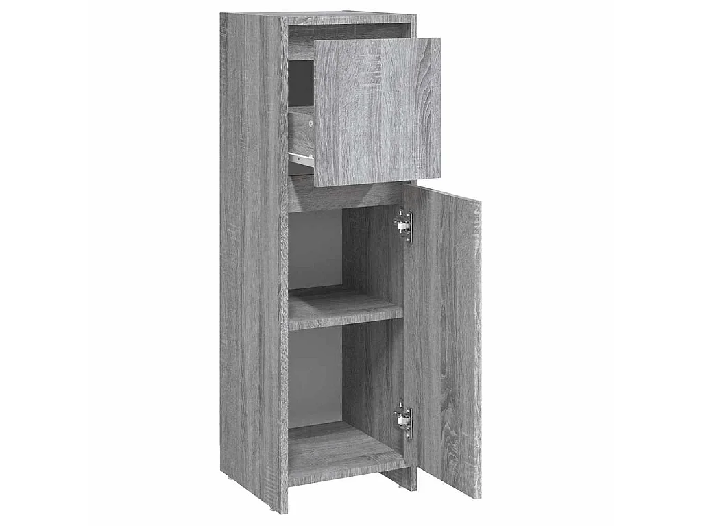 Badschrank Grau Sonoma 30x30x95 cm Holzwerkstoff