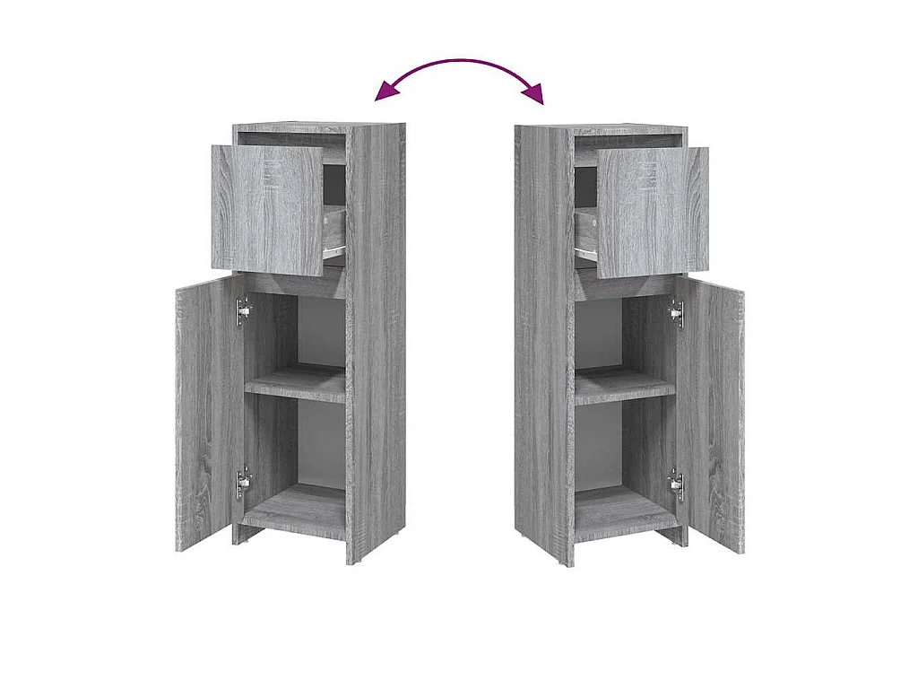 Badschrank Grau Sonoma 30x30x95 cm Holzwerkstoff